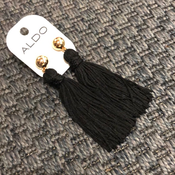 NWT Aldo Black Tassel Earrings